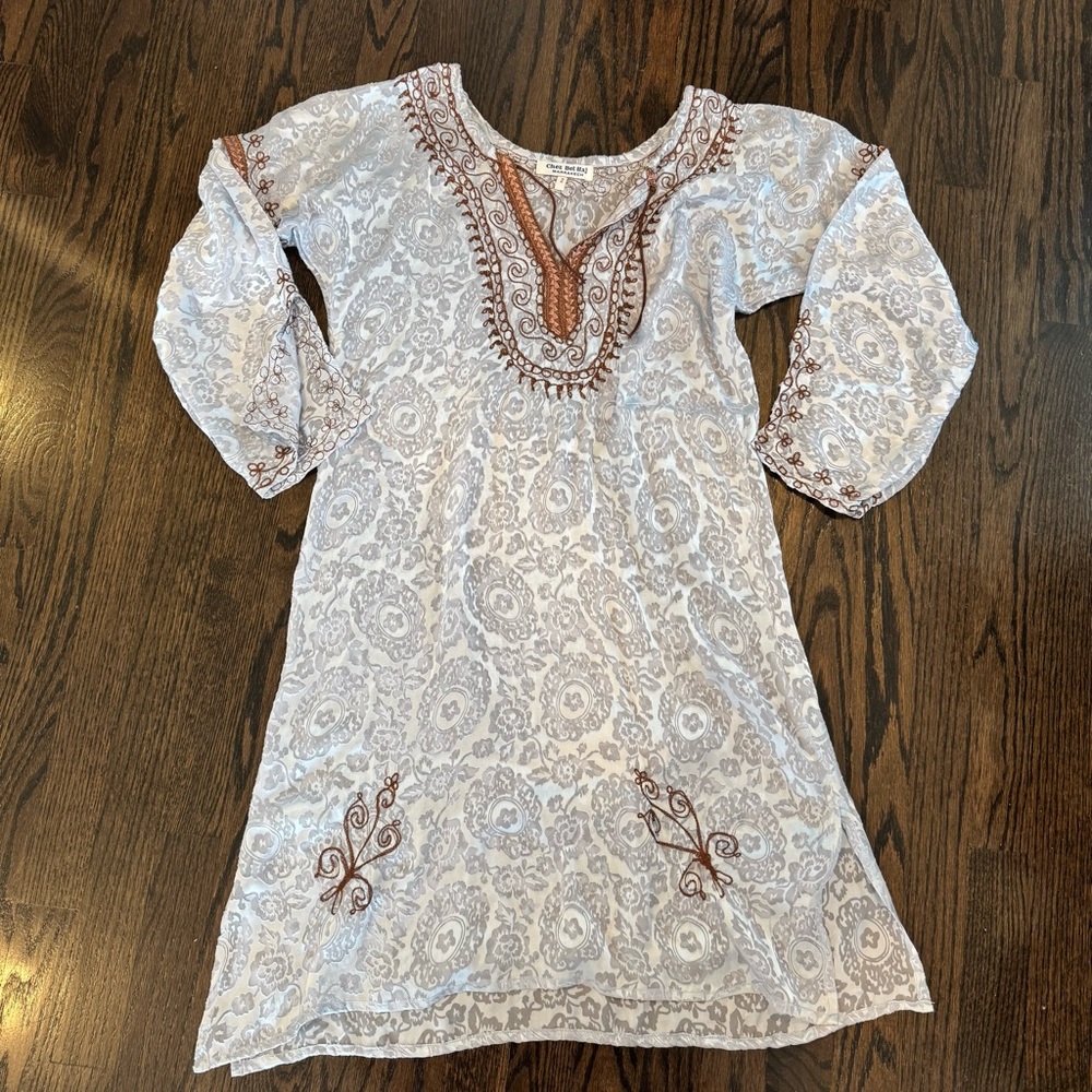 Elegant Long Sleeve Paisley Dress